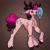 Size: 1249x1252 | Tagged: safe, artist:louarthur8, pinkie pie, oc, oc only, deer, deer pony, demon, demon pony, earth pony, hybrid, original species, pony, undead, wendigo, g4, alastor, balloon, cloven hooves, crossover, crossover fusion, deer pony demon, ear piercing, fusion, fusion:alastor, fusion:pinkie pie, fusion:radiopie, gradient background, hazbin hotel, hellaverse, hybrid fusion, intersex, nonbinary, overlord demon, piercing, signature, sinner demon, solo, wendigo pony