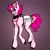 Size: 1249x1252 | Tagged: safe, artist:louarthur8, pinkie pie, oc, oc only, cyclops, cyclops pony, demon, demon pony, earth pony, hybrid, pony, undead, g4, apron, clothes, crossover, crossover fusion, cyclops demon, female, fusion, fusion:niffty, fusion:nifftypie, fusion:pinkie pie, gradient background, hazbin hotel, hellaverse, hybrid fusion, mare, niffty, ponified, signature, sinner demon, solo, unshorn fetlocks