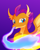 Size: 1304x1621 | Tagged: safe, derpibooru exclusive, smolder, dragon, g4, blue fire, colorful, dragoness, dragonfire, female, fire, fire breath, gradient background, solo