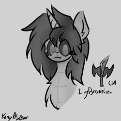 Size: 1080x1080 | Tagged: safe, oc, oc only, oc:ivy brownies, monster pony, original species, spiderpony, fanfic:spider equestria, cute, monochrome