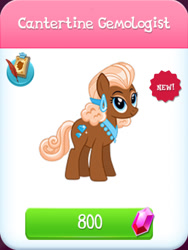 Size: 669x891 | Tagged: safe, gameloft, idw, earth pony, pony, g4, my little pony: magic princess, official, ear piercing, earring, english, female, gem, idw showified, jewelry, mare, mobile game, numbers, piercing, text, unnamed character, unnamed pony