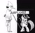 Size: 1080x1009 | Tagged: safe, twilight sparkle, bird, blue jay, pony, unicorn, g4, black and white, chains, cigarette, clothes, crossover, crossover shipping, death grips, female, grayscale, groceries, grocery store, hat, instagram, leash, male, monochrome, mordecai, regular show, ship:mordetwi, shipping, signature, straight, the money store, underwear