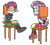 Size: 982x888 | Tagged: safe, artist:bugssonicx, scootaloo, sweetie belle, human, equestria girls, g4, background removed, bondage, bound and gagged, cloth gag, crying, duo, duo female, female, gag, help us, humanized, kidnapped, scared, simple background, sitting, tied to chair, tied up, transparent background, worried