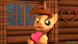 Size: 1920x1080 | Tagged: oc name needed, safe, artist:christian69229, oc, oc only, pony, unicorn, 3d, blushing, commission, heart, horn, male, smiling, source filmmaker, stallion, unicorn oc, ych result