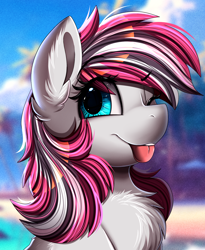 Size: 1446x1764 | Tagged: safe, artist:pridark, oc, oc only, pony, :p, chest fluff, solo, tongue out