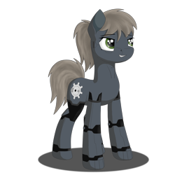 Size: 2000x2000 | Tagged: safe, artist:zocidem, oc, oc only, oc:headspace, earth pony, pony, augmented, digital art, high res, ponytail, simple background, solo, standing, transparent background