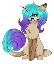 Size: 2550x3002 | Tagged: safe, artist:krissstudios, oc, oc only, pony, unicorn, chest fluff, female, glasses, high res, mare, simple background, sitting, solo, transparent background