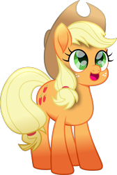 Size: 2839x4221 | Tagged: safe, artist:php178, part of a set, applejack, earth pony, pony, lincolnbrewsterfan's movie cutie smiles, g4, .svg available, adorable face, applejack's hat, big eyes, big smile, cowboy hat, cute, cute face, cuteness overload, daaaaaaaaaaaw, facial freckles, female, freckles, gradient hooves, green eyes, happiness, happy, happy face, hat, highlights, inkscape, jackabetes, looking up, mare, movie accurate, shading, simple background, smiling, solo, svg, transparent background, vector, weapons-grade cute, wide eyes