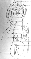 Size: 1351x2543 | Tagged: safe, artist:metaruscarlet, marble pie, earth pony, pony, g4, doodle, lineart, solo, traditional art