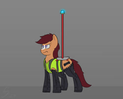 Size: 2000x1600 | Tagged: safe, artist:somber, oc, oc:wireless fuzz, cyborg, cyborg pony, pony, amputee, cybernetic eyes, cybernetic legs, female, prosthetic leg, prosthetic limb, prosthetics, solo