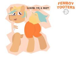 Size: 1901x1531 | Tagged: safe, artist:epsipepnsfw, oc, oc only, oc:aggro swerve, pony, butt, fart fetish, femboy hooters, femboy tooters, fetish, implied farting, male, plot, simple background, solo, white background