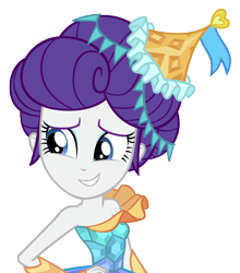 Size: 7952x9053 | Tagged: safe, artist:andoanimalia, rarity, human, equestria girls, equestria girls specials, g4, my little pony equestria girls: better together, my little pony equestria girls: rollercoaster of friendship, absurd resolution, bare shoulders, female, simple background, smiling, solo, transparent background, vector