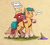 Size: 1907x1721 | Tagged: safe, artist:birdoffnorth, hitch trailblazer, sprout cloverleaf, earth pony, pony, g5, cheek fluff, dialogue, duo, duo male, food, hiding, hitch trailblazer is not amused, ice cream, ice cream cone, male, narrowed eyes, phobia, scared, speech bubble, stallion, unamused