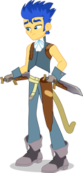 Size: 827x1720 | Tagged: safe, artist:dustinwatsongkx, flash sentry, human, equestria girls, g4, boots, final fantasy, final fantasy ix, humanized, male, shoes, simple background, solo, sword, transparent background, vector, weapon