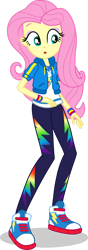 Size: 633x1800 | Tagged: safe, artist:dustinwatsongkx, fluttershy, human, equestria girls, g4, accessory swap, clothes swap, confused, female, geode of super speed, magical geodes, simple background, solo, transparent background, vector