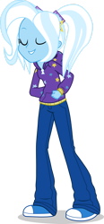 Size: 828x1789 | Tagged: safe, artist:dustinwatsongkx, trixie, human, equestria girls, g4, alternate hairstyle, babysitter trixie, clothes, female, hoodie, pigtails, simple background, solo, transparent background, twintails, vector