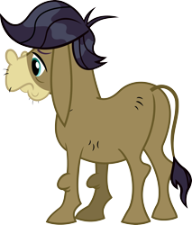 Size: 3002x3523 | Tagged: safe, artist:porygon2z, cranky doodle donkey, donkey, a friend in deed, g4, season 2, butt, hair, high res, male, plot, rear view, sad, simple background, solo, transparent background, unamused, vector