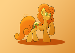 Size: 3508x2480 | Tagged: safe, artist:shooting star, carrot top, golden harvest, earth pony, pony, g4, gradient background, high res, orange background, solo