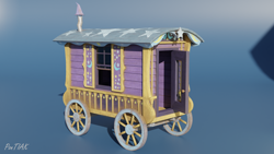 Size: 1920x1080 | Tagged: safe, artist:pontiak, 3d, blender, trixie's wagon, wagon