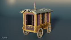 Size: 1920x1080 | Tagged: safe, artist:pontiak, 3d, blender, trixie's wagon, wagon