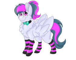Size: 2500x2000 | Tagged: safe, artist:euspuche, oc, oc only, clothes, full body, high res, looking at you, simple background, smiling, socks, solo, striped socks, transparent background