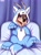 Size: 1750x2350 | Tagged: safe, artist:shadowreindeer, oc, oc only, oc:kevin reindeer, deer, reindeer, barely pony related, clothes, costume, cute, footed sleeper, footie pajamas, kigurumi, onesie, pajamas, sitting, solo, wolf pajamas