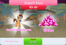 Size: 1262x861 | Tagged: safe, gameloft, tadwell, earth pony, pony, g4, my little pony: magic princess, official, bowtie, bundle, costs real money, english, expert pack, gem, glasses, male, mobile game, numbers, sale, solo, spiral glasses, stallion, text