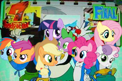 Size: 350x234 | Tagged: safe, edit, applejack, fluttershy, pinkie pie, rainbow dash, scootaloo, spike, sweetie belle, twilight sparkle, bird, buzzard, earth pony, human, pegasus, penguin, pony, unicorn, walrus, woodpecker, g4, buzz buzzard, chilly willy, crossover, cute, cutealoo, dashabetes, diapinkes, diasweetes, female, filly, foal, jackabetes, knothead, male, mare, ms. meany, shyabetes, spikabetes, splinter (woody woodpecker), the new woody woodpecker show, twiabetes, wally walrus, winnie woodpecker, woody woodpecker, woody woodpecker (series)