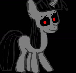 Size: 1320x1280 | Tagged: safe, artist:pipandwolf, oc, oc only, pony, unicorn, black background, genderless, horn, not twilight sparkle, red eyes, simple background, solo