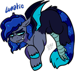 Size: 1798x1709 | Tagged: safe, artist:sexygoatgod, oc, oc only, draconequus, hybrid, adoptable, interspecies offspring, male, offspring, parent:discord, parent:princess luna, parents:lunacord, simple background, solo, transparent background