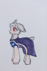 Size: 2246x3381 | Tagged: safe, artist:mettaton, goat, pony, clothes, ear fluff, high res, horns, marker drawing, neck fluff, ponified, solo, tail, tail fluff, toriel, traditional art, undertale, unshorn fetlocks