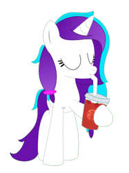 Size: 1280x1707 | Tagged: safe, artist:icegaze08, oc, oc only, oc:ice gaze, pony, unicorn, drink, drinking, drinking straw, horn, simple background, solo, starbucks, transparent background, unicorn oc, vector