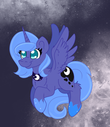 Size: 2298x2659 | Tagged: safe, artist:sparkly-retsuko, princess luna, pony, g4, high res, s1 luna, solo, space