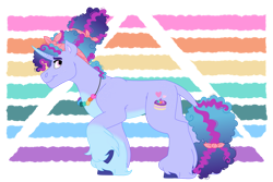 Size: 1095x730 | Tagged: safe, artist:itstechtock, oc, oc only, oc:periwinkle brightdawn, pony, unicorn, g5, magical lesbian spawn, male, offspring, parent:izzy moonbow, parent:misty brightdawn, parents:mizzy, simple background, solo, stallion, transparent background