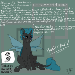 Size: 5000x5000 | Tagged: safe, artist:deadsmoke, oc, oc only, oc:alana kaltenbach, changeling, reference sheet, sitting, solo