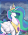 Size: 1200x1446 | Tagged: safe, artist:thelunarmoon, princess celestia, alicorn, pony, g4, crown, female, folded wings, horn, jewelry, lidded eyes, mare, peytral, regalia, solo, style emulation, tail, wings