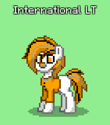 Size: 528x599 | Tagged: safe, artist:rigby the trucker pony, oc, oc only, oc:international lt, object pony, pony, truck pony, pony town, clothes, female, green background, mare, simple background, solo, truck