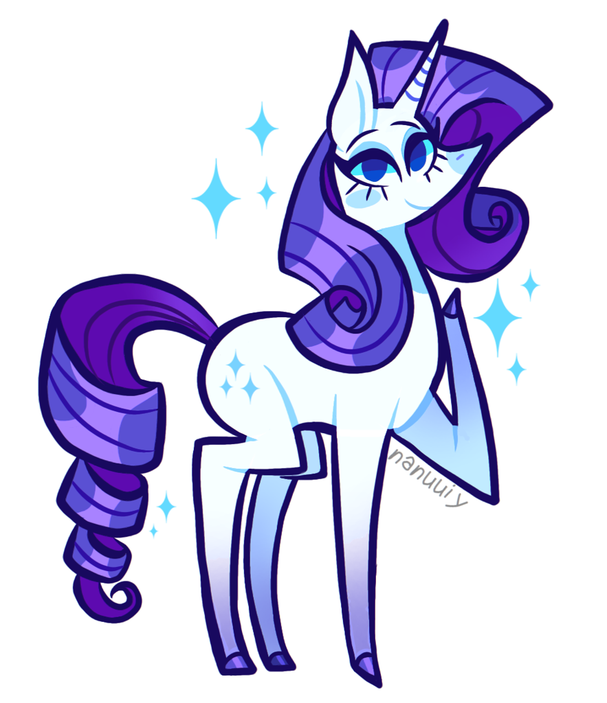 [looking at you,pony,rarity,safe,simple background,solo,standing,unicorn,white background,smiling,artist:nanuuiy]