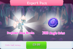 Size: 1268x858 | Tagged: safe, gameloft, idw, deep strata, earth pony, pony, g4, my little pony: magic princess, official, bowtie, bundle, costs real money, ear piercing, earring, english, expert pack, female, glasses, idw showified, jewelry, magic coins, mare, mobile game, numbers, piercing, sale, solo, text