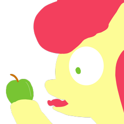 Size: 3000x3000 | Tagged: safe, artist:wissle, strawberry sunrise, pony, g4, apple, bust, female, food, high res, mare, screaming, simple background, solo, terrified, tongue out, transparent background, wide eyes