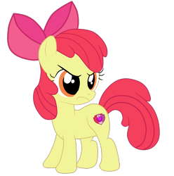 Size: 1800x1815 | Tagged: safe, artist:gmaplay, apple bloom, earth pony, pony, g4, adorabloom, angry, applebetes, cute, cute when angry, female, filly, foal, frown, madorable, simple background, solo, transparent background