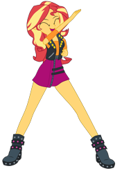 Size: 2917x4142 | Tagged: safe, artist:gmaplay, sunset shimmer, human, equestria girls, g4, boots, cute, happy, henshin, shimmerbetes, shoes, simple background, solo, transparent background