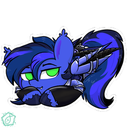 Size: 600x600 | Tagged: safe, artist:swishyfishy4308, oc, oc only, oc:guard cobalt flash, bat pony, armor, armored pony, commission, commissioner:cobaltthenightguard556, male, night guard, outline, promo, promotional art, simple background, solo, stallion, transparent background, white outline, ych result