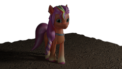 Size: 1920x1080 | Tagged: safe, artist:reinbou, sunny starscout, earth pony, pony, g5, 3d, blender, blender cycles, female, png, simple background, solo, transparent background