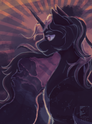 Size: 2048x2732 | Tagged: safe, artist:sursiq, oc, oc only, oc:arcus equinox, pony, unicorn, bust, cloud, high res, horn, nonbinary, pony oc, solo, unicorn oc