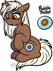 Size: 1279x1722 | Tagged: safe, artist:sexygoatgod, oc, oc only, oc:bubble market, pony, unicorn, adoptable, blushing, female, offspring, parent:derpy hooves, parent:silver spanner, parents:silverderp, simple background, solo, transparent background