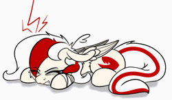 Size: 560x327 | Tagged: source needed, safe, artist:aryn, oc, oc only, oc:awya lightfeather, pegasus, pony, ahoge, animated, eyes closed, female, floppy ears, frown, furrowed brow, gif, head down, lying down, prone, simple background, solo, white background