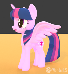 Size: 779x838 | Tagged: safe, artist:wonderls, twilight sparkle, alicorn, pony, unicorn, g4, 3d, 3d model, concave belly, game, looking forward, open mouth, open smile, smiling, standing, twilight sparkle (alicorn)