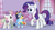 Size: 3549x1944 | Tagged: safe, artist:porygon2z, rarity, sweetie belle, dog, pony, unicorn, semi-anthro, g4, australian cattle dog, belle sisters, bluey, bluey heeler, crossover, facial hair, female, filly, foal, glasses, makeover, mare, moustache, musical instrument, siblings, sisters, trio, trio female, xylophone