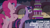 Size: 2000x1125 | Tagged: safe, edit, edited screencap, editor:quoterific, screencap, pinkie pie, twilight sparkle, earth pony, pony, unicorn, g4, mmmystery on the friendship express, my little pony: friendship is magic, cake, food, friendship express, locomotive, marzipan mascarpone meringue madness, steam locomotive, train, unicorn twilight